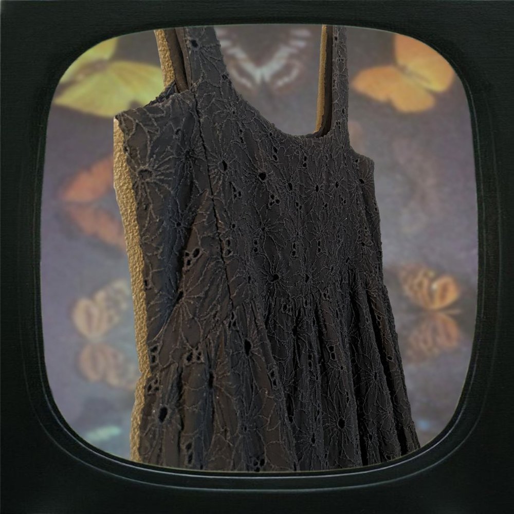 nwt aritzia sojourn black tiered babydoll midi dress